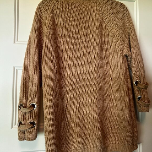Chicwish Oversized Knit Lace-Up Sweater – Camel Tan – Size Medium - Picture 4 of 4
